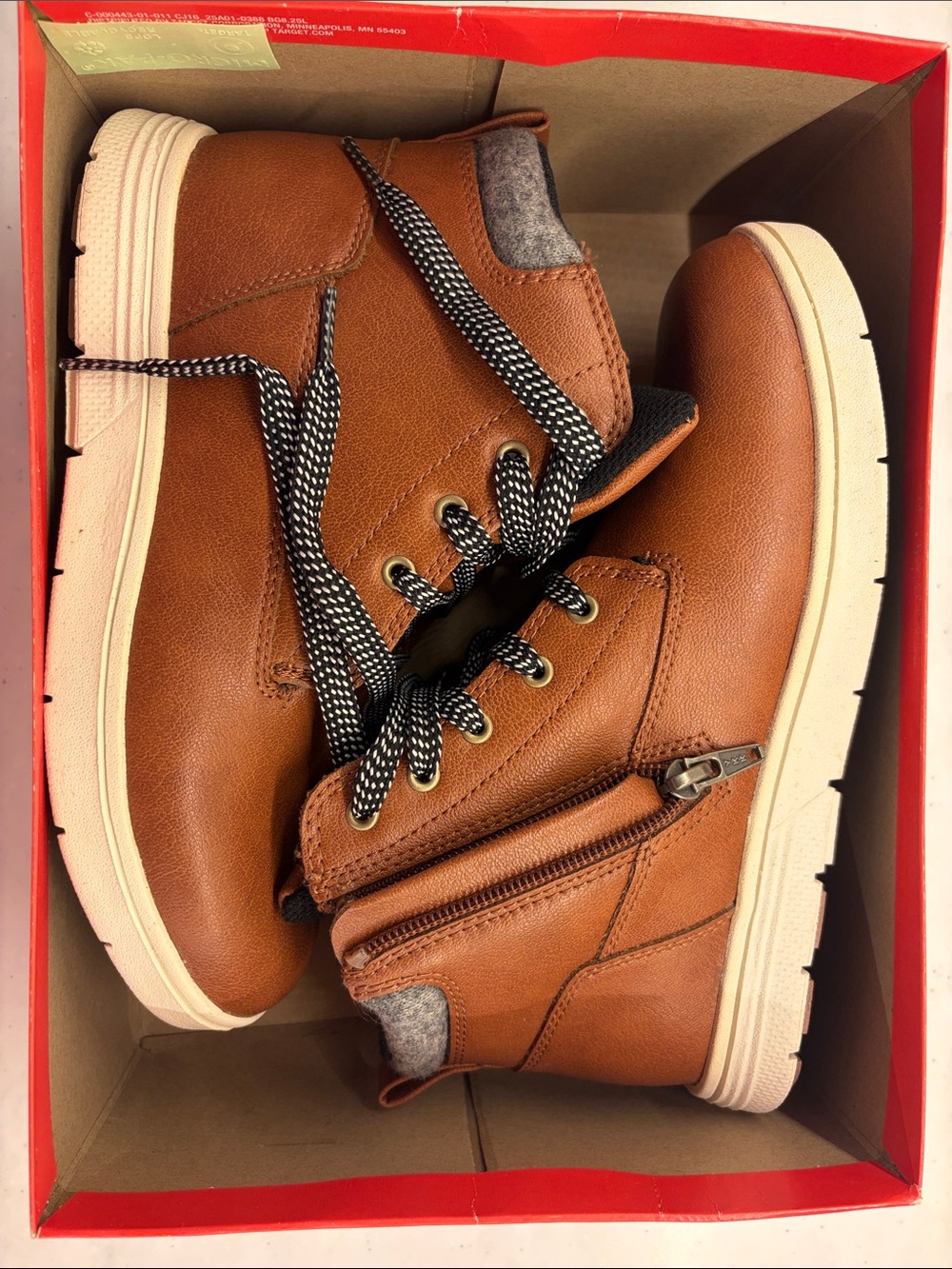 Cat & Jack Tan Brown Men's Chukka Boots with Side Zipper